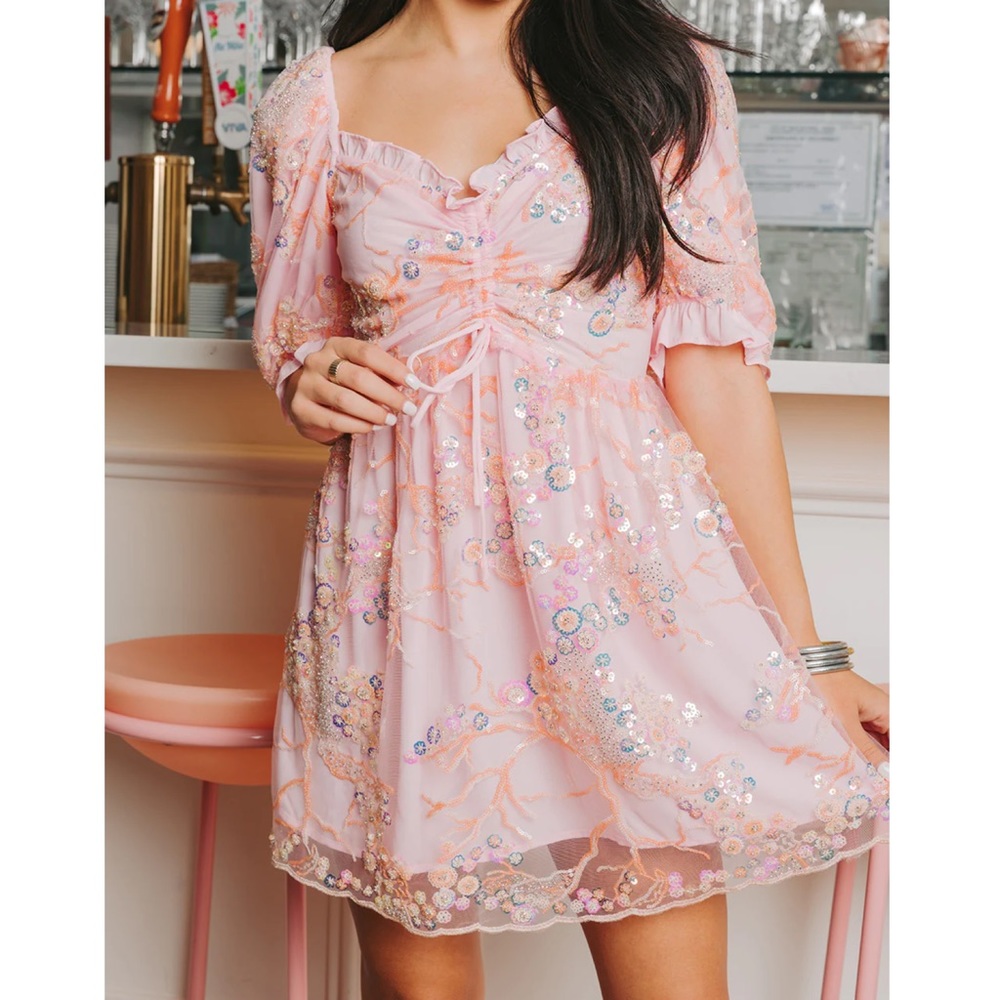 Buddy Love pink sequin dress NWT